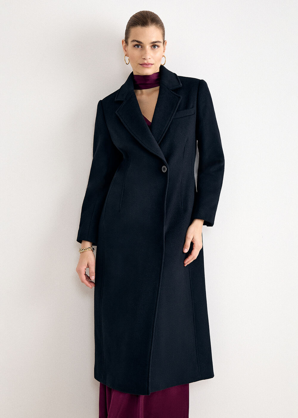 The Celeste Tailored Wool-Blend Coat - Image 1 The Celeste Tailored Wool-Blend Coat