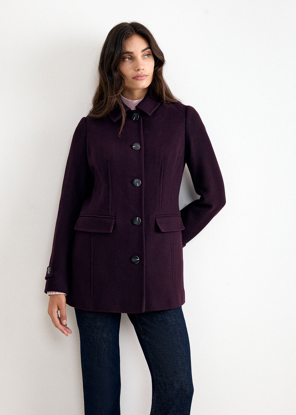 The Celeste Tailored Wool-Blend Coat - Image 1 The Celeste Tailored Wool-Blend Coat