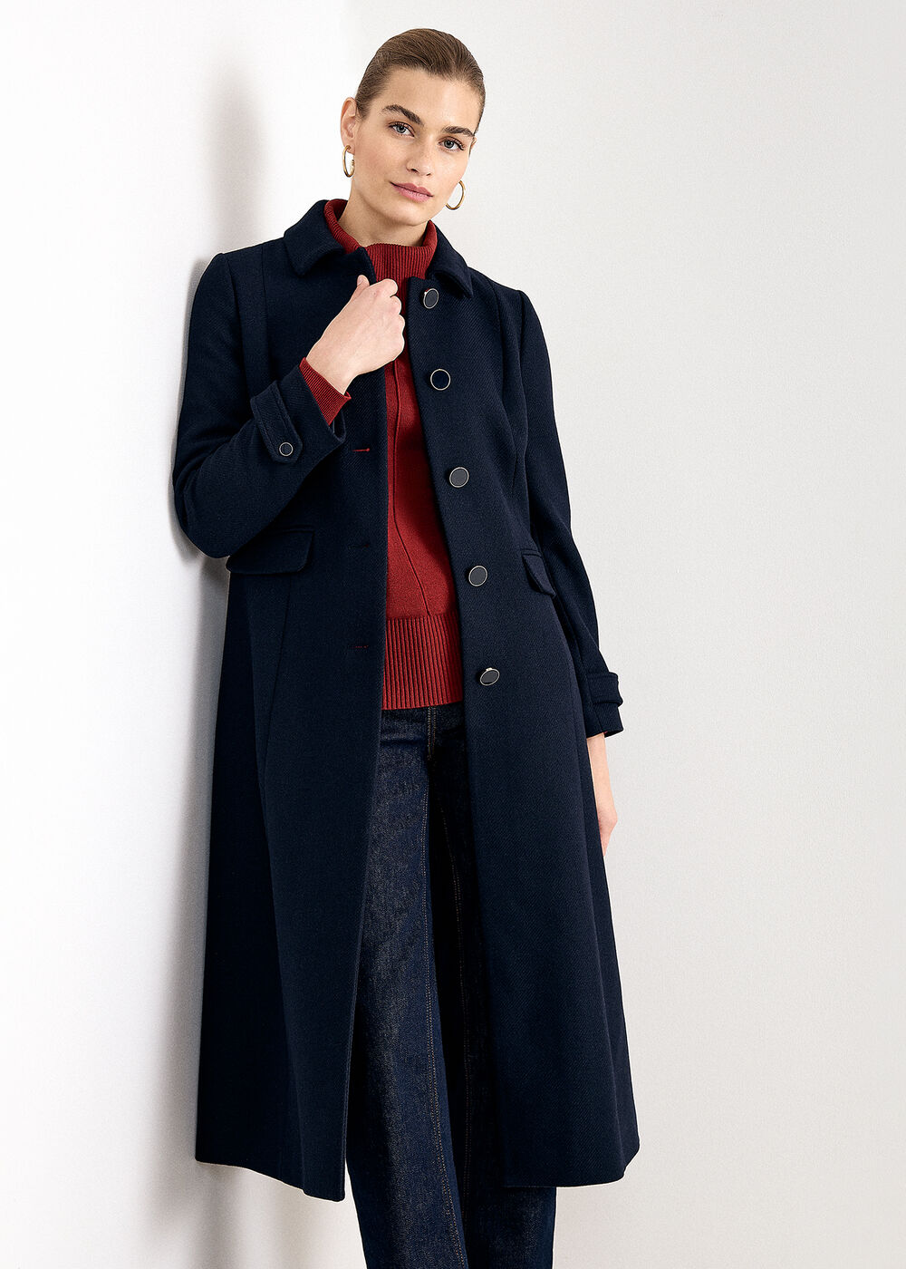 The Evangeline Tailored Wool-Blend Coat - Image 1 The Evangeline Tailored Wool-Blend Coat