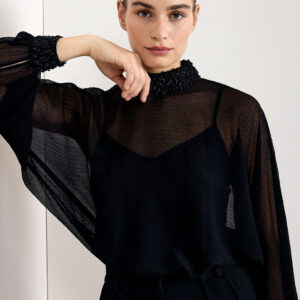 The Octavia Draped Silk-Blend Blouse