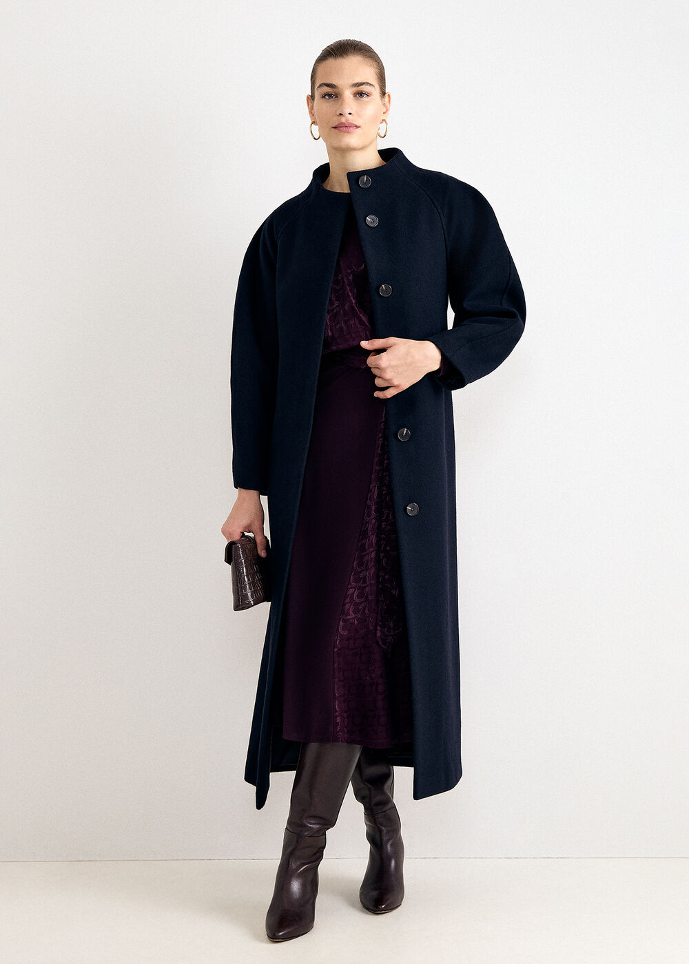 The Octavia Tailored Wool-Blend Coat - Image 1 The Octavia Tailored Wool-Blend Coat