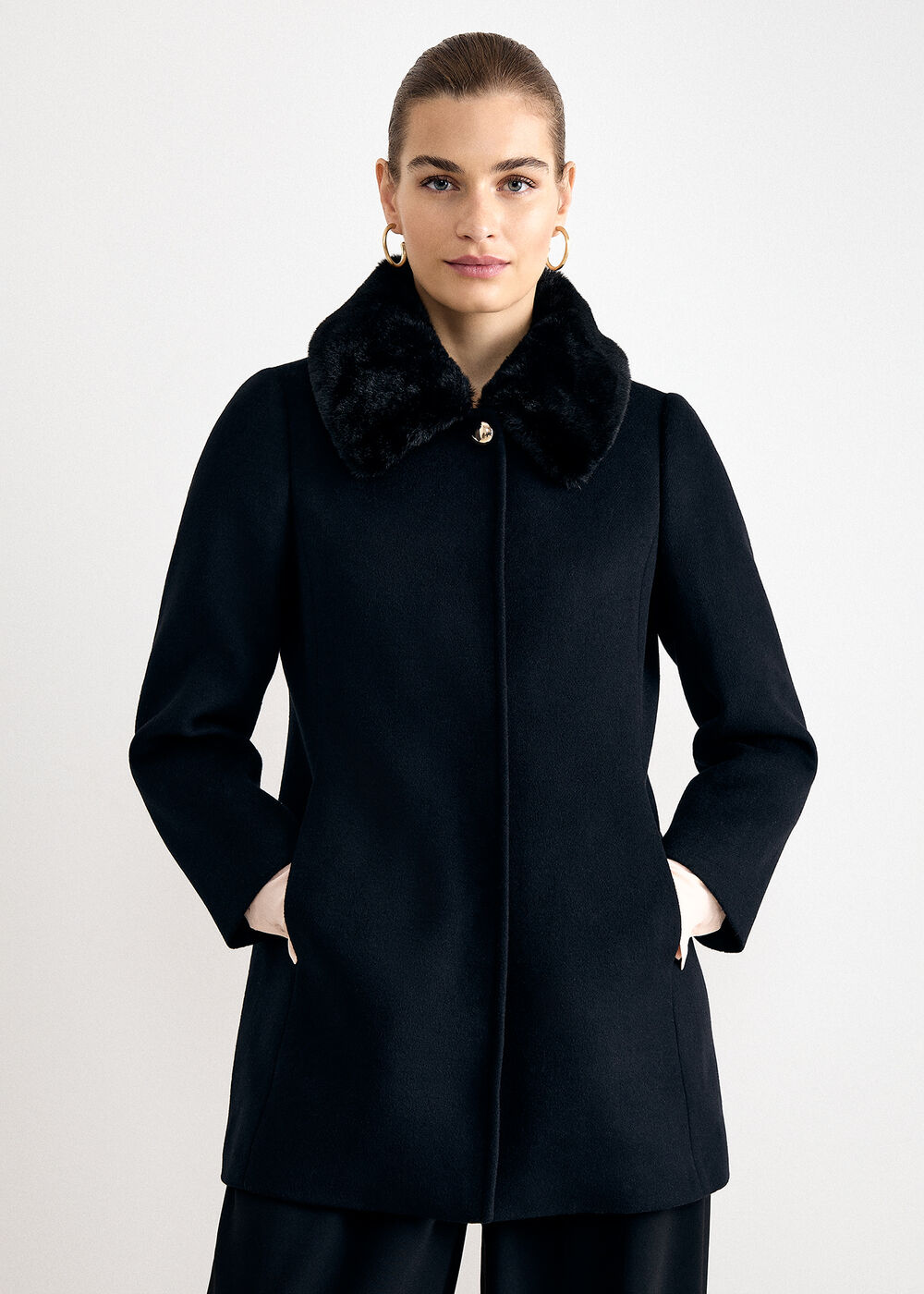 The Seraphina Tailored Wool-Blend Coat - Image 1 The Seraphina Tailored Wool-Blend Coat